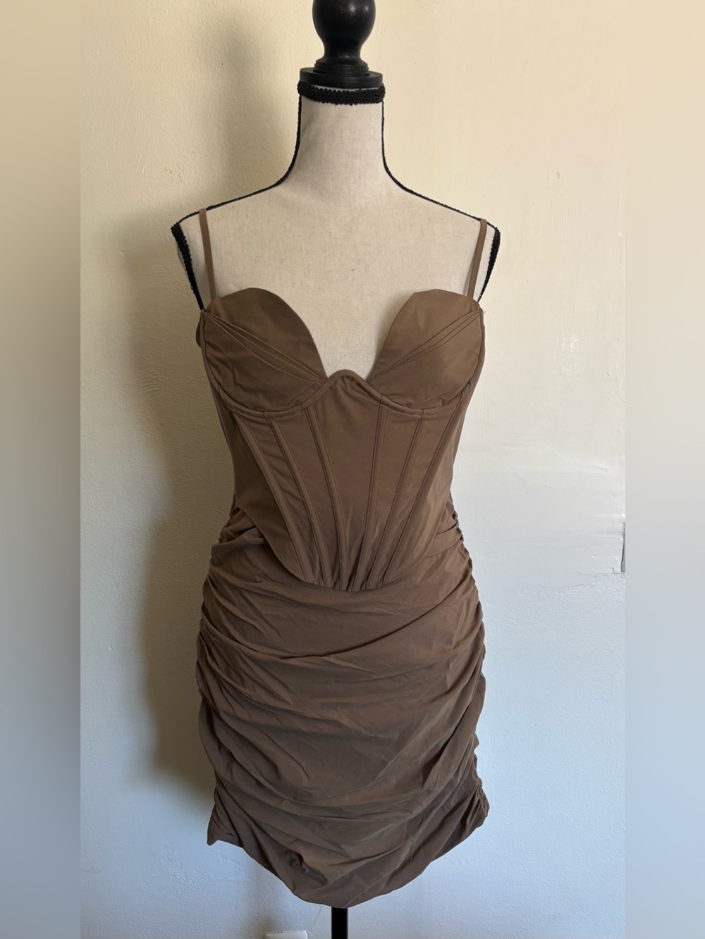 Babyboo Nyla Corset Mini Dress Mocha - Picture 2 of 10